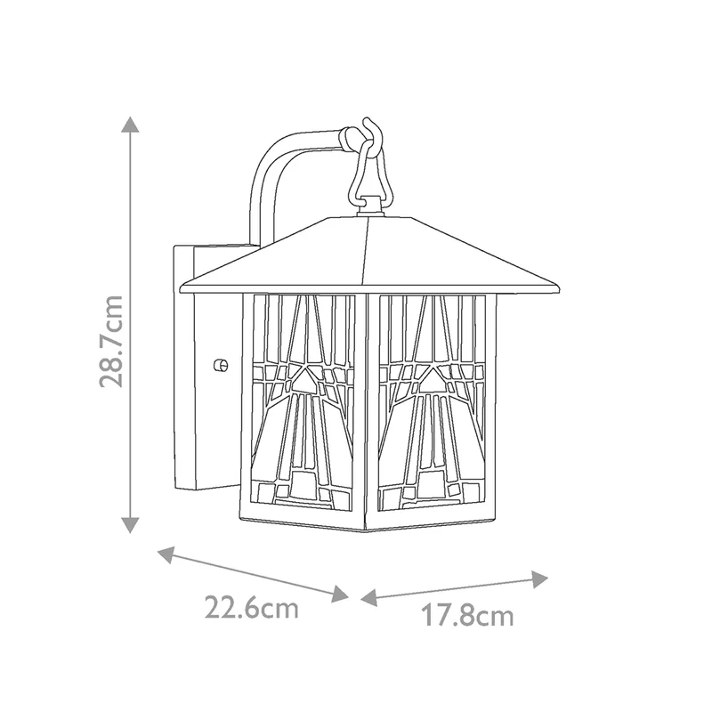 Außen-Wandlaterne Inglenook 1-flammig Kunstglas IP44 Bronze