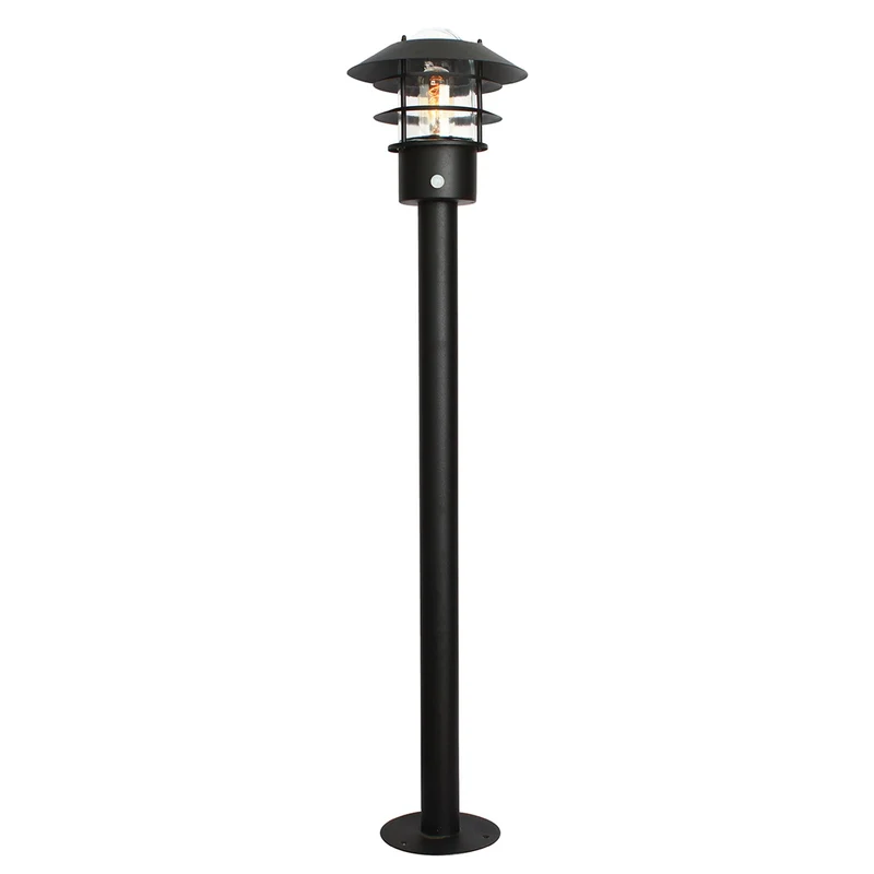 Pollerleuchte Helsingor 1-flammig PIR IP44 Schwarz 100cm