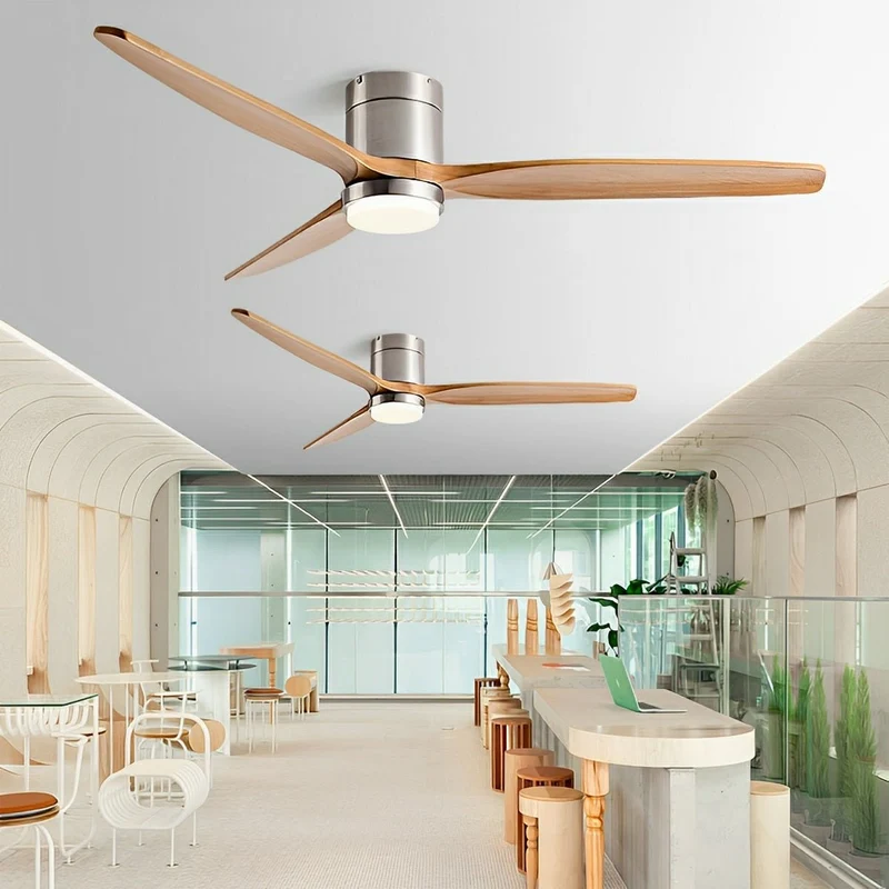Plafondventilator met Verlichting 6 Snelheden DC-Motor Houten Bladen Instelbare Kleurtemperatuur Ventilator | Sansoti