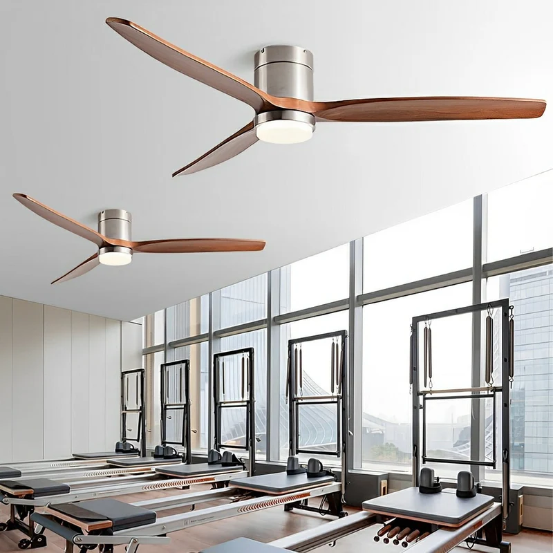 Plafondventilator met Verlichting 6 Snelheden DC-Motor Houten Bladen Instelbare Kleurtemperatuur Ventilator | Sansoti