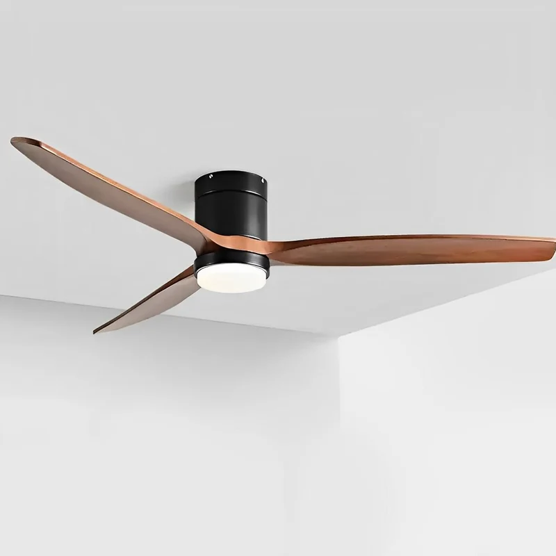 Plafondventilator met Verlichting 6 Snelheden DC-Motor Houten Bladen Instelbare Kleurtemperatuur Ventilator | Sansoti