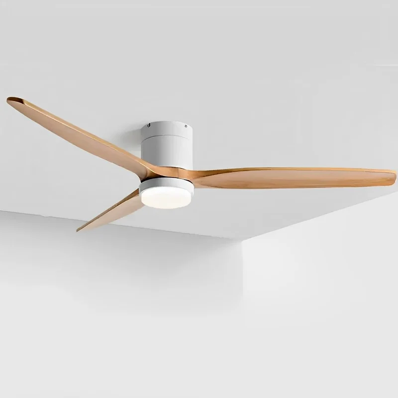 Plafondventilator met Verlichting 6 Snelheden DC-Motor Houten Bladen Instelbare Kleurtemperatuur Ventilator | Sansoti
