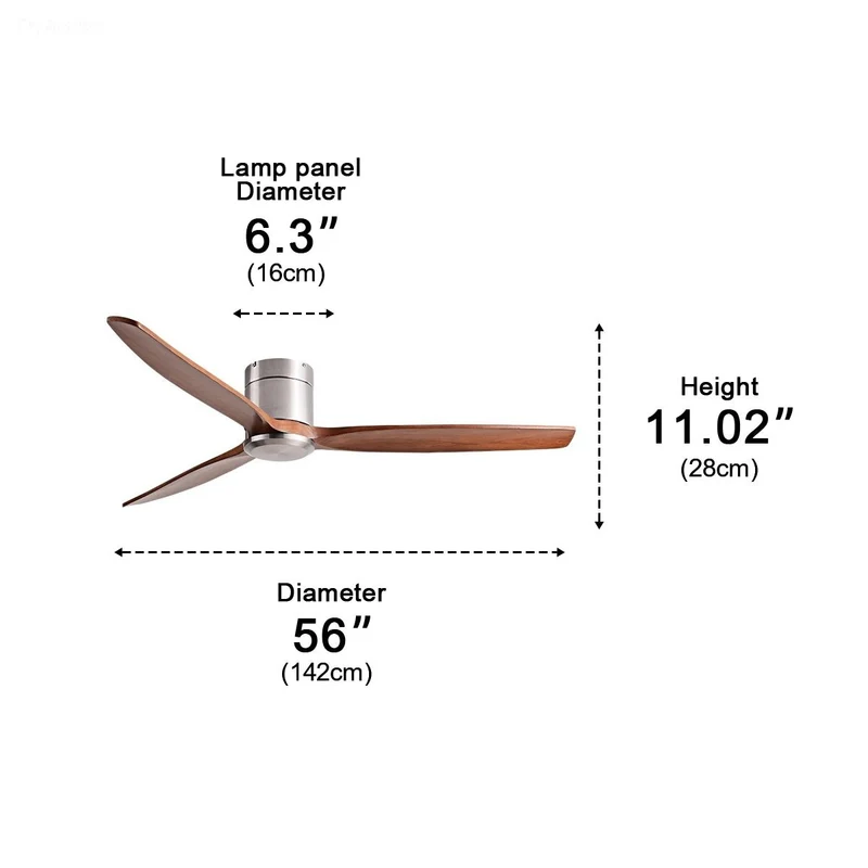 Plafondventilator met Verlichting 6 Snelheden DC-Motor Houten Bladen Instelbare Kleurtemperatuur Ventilator | Sansoti
