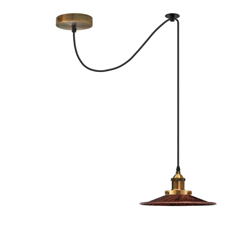 Vintage Fabriklampe – Dezentrale Teller Pendelleuchte | 2m | E27 ~3928