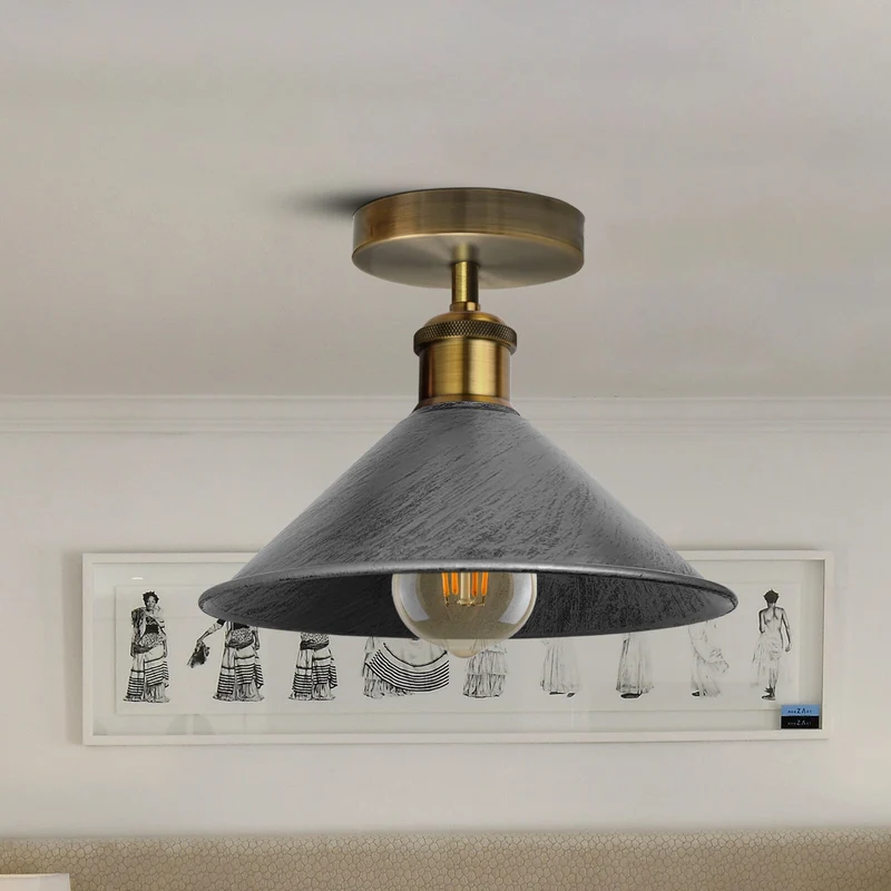 Unterputz Deckenleuchte – Vintage Trichter Deckenlampe Küche | Ø22cm | E27 ~3927