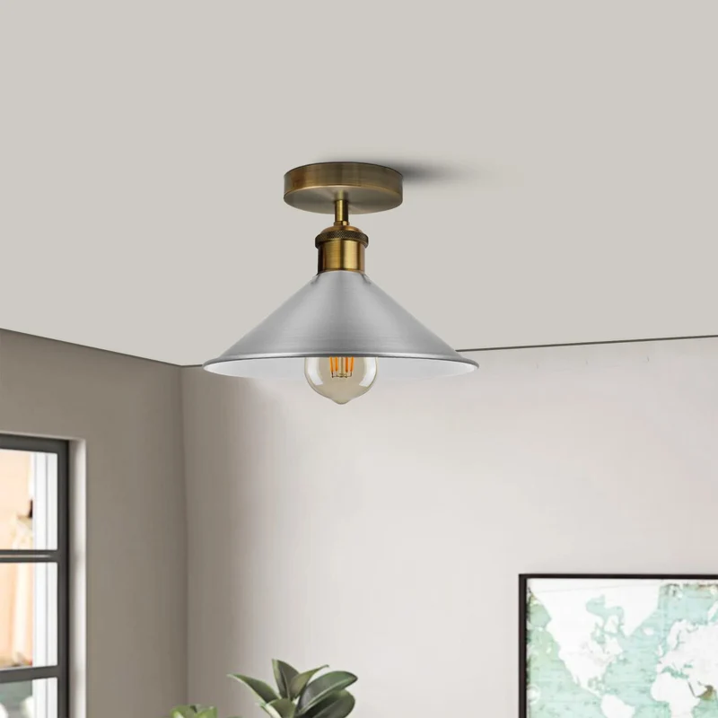 Unterputz Deckenleuchte – Vintage Trichter Deckenlampe Küche | Ø22cm | E27 ~3927