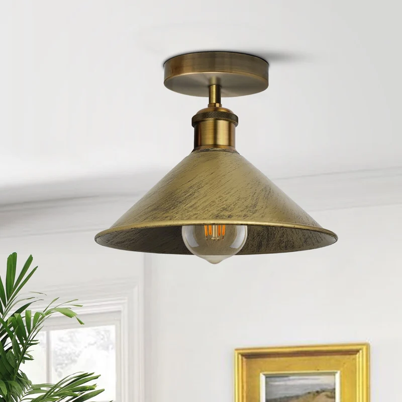 Unterputz Deckenleuchte – Vintage Trichter Deckenlampe Küche | Ø22cm | E27 ~3927