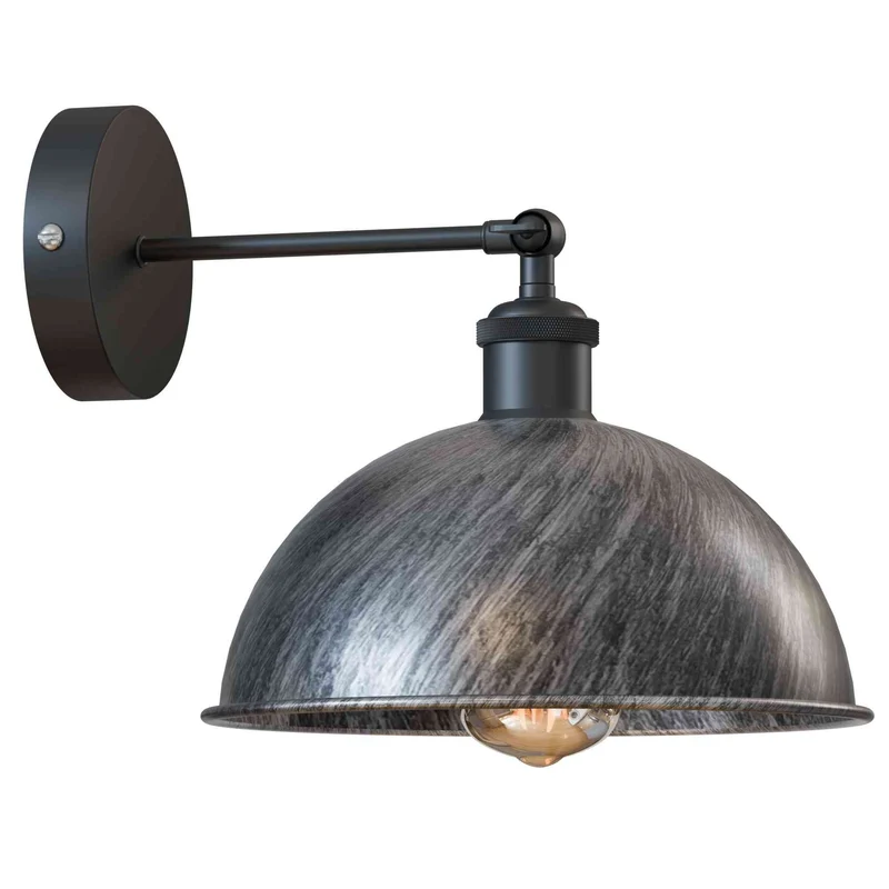 Gelenk Wandleuchte Schwarz – Industrie Loft Nachttisch Leselampe | Ø21cm | E27 ~3924