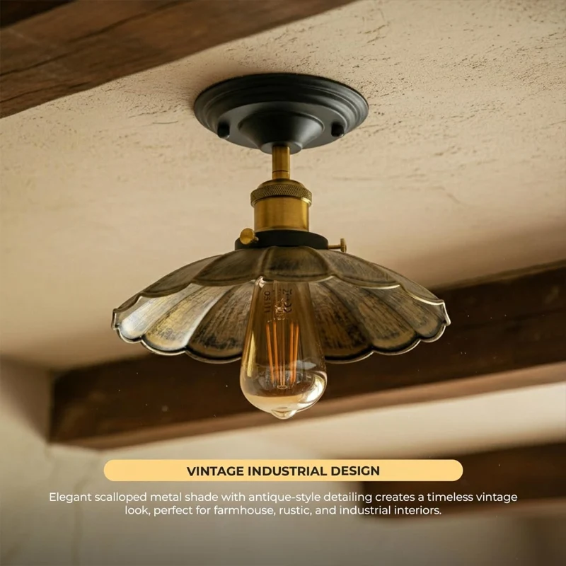 Vintage Deckenleuchte Semi Flush Mount | Retro Design ~3952