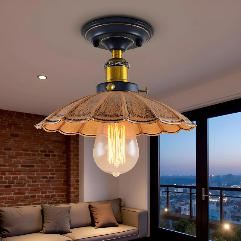 Vintage Deckenleuchte Semi Flush Mount | Retro Design ~3952