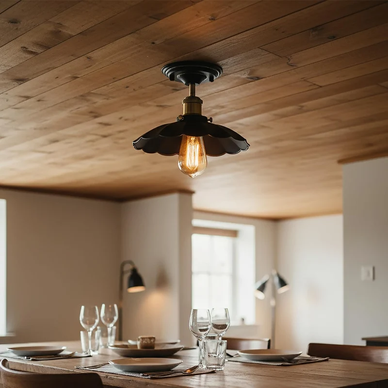 Vintage Deckenleuchte Semi Flush Mount | Retro Design ~3952