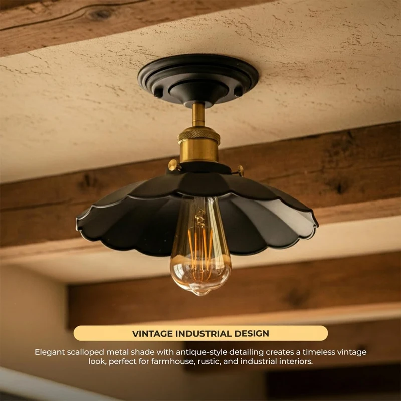 Vintage Deckenleuchte Semi Flush Mount | Retro Design ~3952