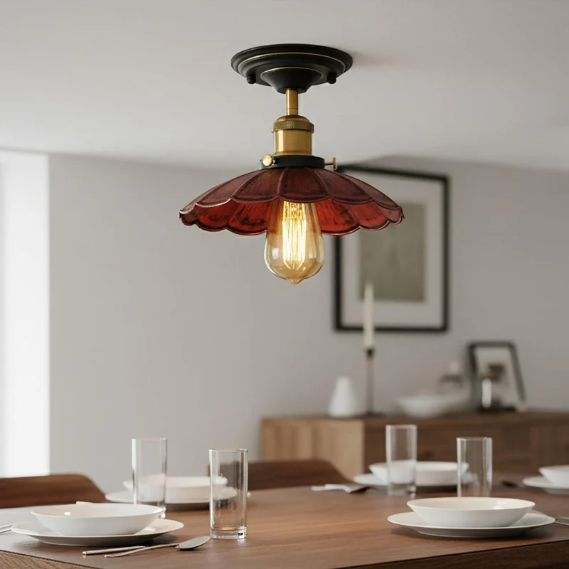 Vintage Deckenleuchte Semi Flush Mount | Retro Design ~3952