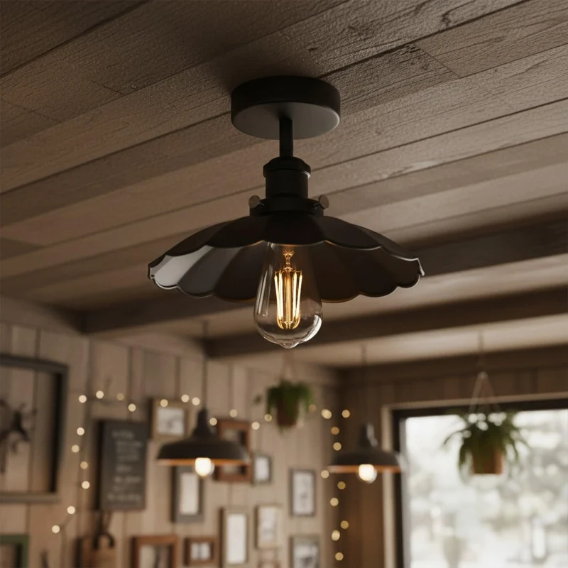 Vintage Deckenleuchte Semi Flush Mount | Retro Design ~3952