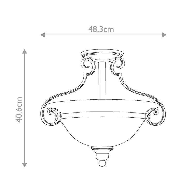 Deckenleuchte Cello 2-flammig Bronze Ø 48cm