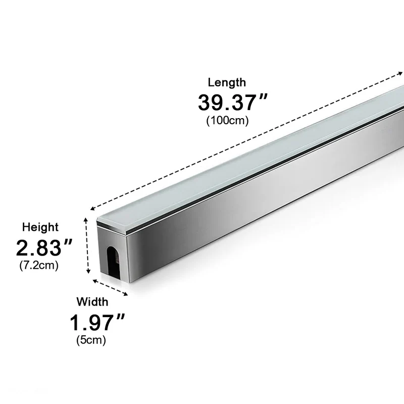 Inbouw LED Grondverlichting 100cm RVS Waterdicht Strip 2400 Lumen Tuin Terras Pad Buitenverlichting Warm Wit | Sansoti