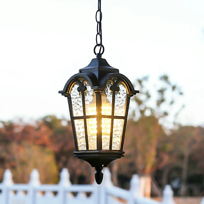 Hanglamp Tuin Zwart Lantaarn LED Waterdicht Aluminium IP56 Verstelbaar voor Terras Veranda Pergola Buiten | Sansoti