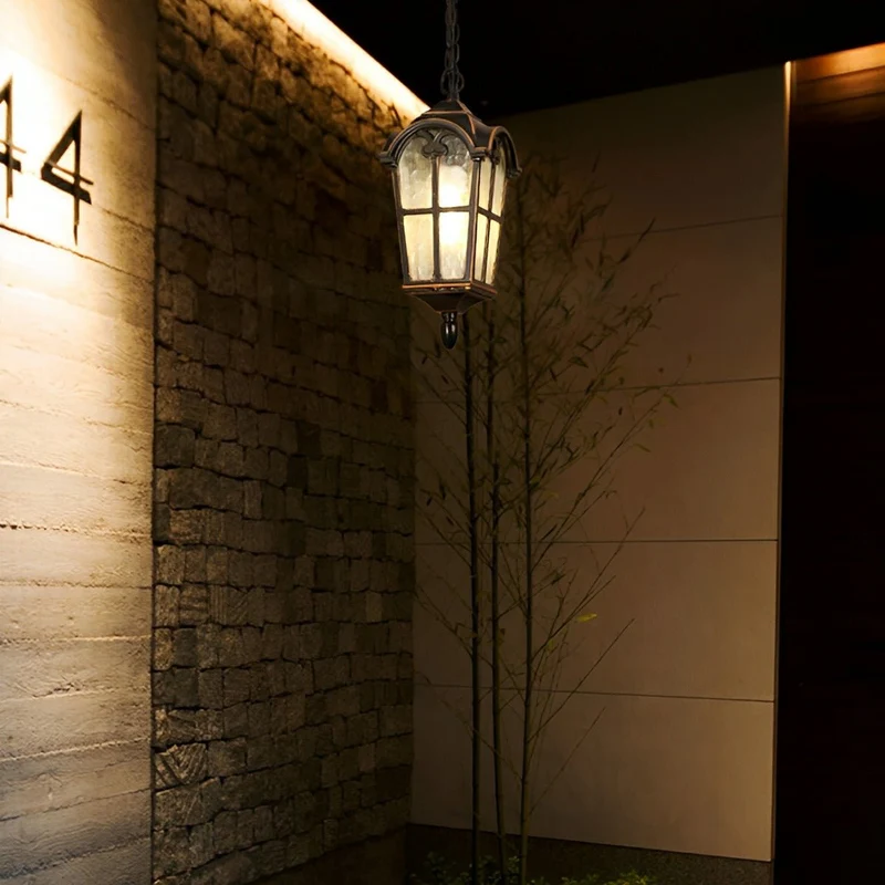 Hanglamp Tuin Zwart Lantaarn LED Waterdicht Aluminium IP56 Verstelbaar voor Terras Veranda Pergola Buiten | Sansoti