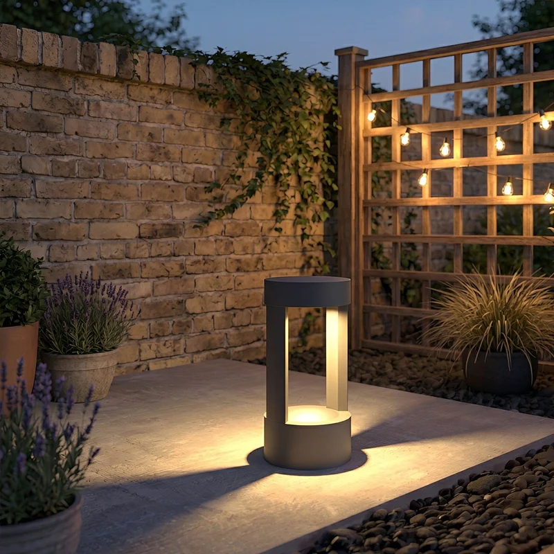 Buitenlamp Sokkellicht Aluminium Zwart IP65 Waterdicht LED 7W Warm Wit Tuin Oprit Pad Terras Tuinverlichting | Sansoti
