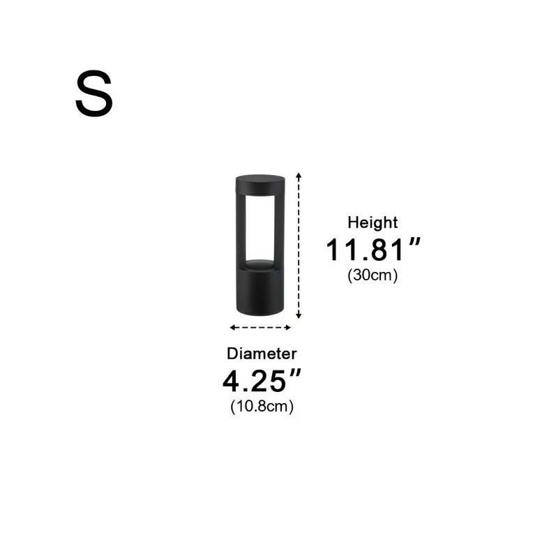 Buitenlamp Sokkellicht Aluminium Zwart IP65 Waterdicht LED 7W Warm Wit Tuin Oprit Pad Terras Tuinverlichting | Sansoti
