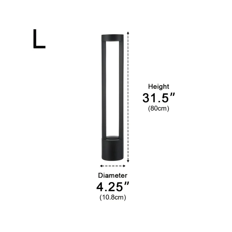Buitenlamp Sokkellicht Aluminium Zwart IP65 Waterdicht LED 7W Warm Wit Tuin Oprit Pad Terras Tuinverlichting | Sansoti