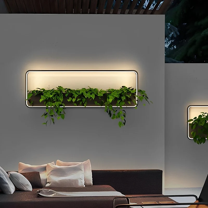 Wandlamp voor Buiten met Geïntegreerde Plantenbak Zonne-Energie LED Zwart Waterdicht Tuinverlichting Terras | Sansoti