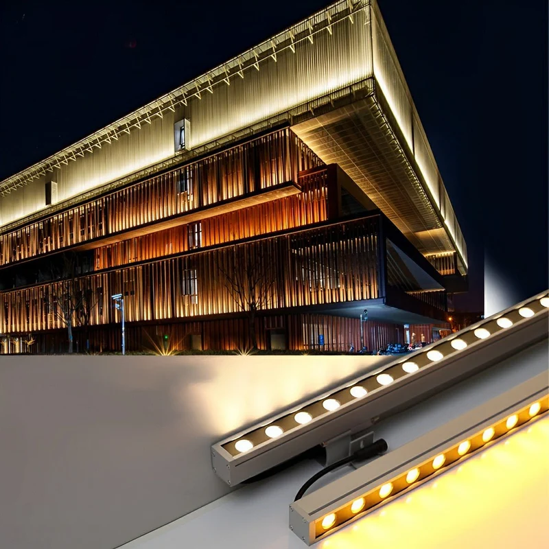 LED Wandbelijning 100cm 24V Dimbaar Buitenverlichting IP65 Waterdicht Aluminium Gevel Accent Tuinverlichting | Sansoti