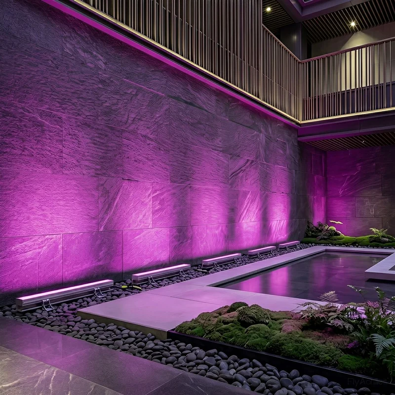 LED Wandbelijning 100cm 24V Dimbaar Buitenverlichting IP65 Waterdicht Aluminium Gevel Accent Tuinverlichting | Sansoti