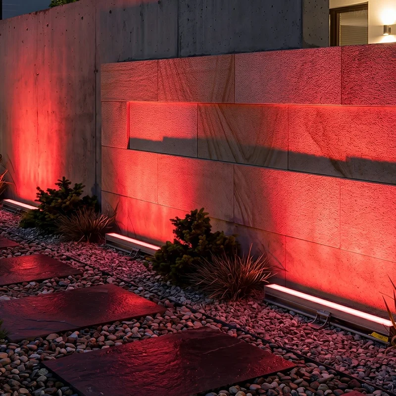 LED Wandbelijning 100cm 24V Dimbaar Buitenverlichting IP65 Waterdicht Aluminium Gevel Accent Tuinverlichting | Sansoti