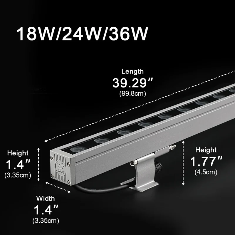 LED Wandbelijning 100cm 24V Dimbaar Buitenverlichting IP65 Waterdicht Aluminium Gevel Accent Tuinverlichting | Sansoti