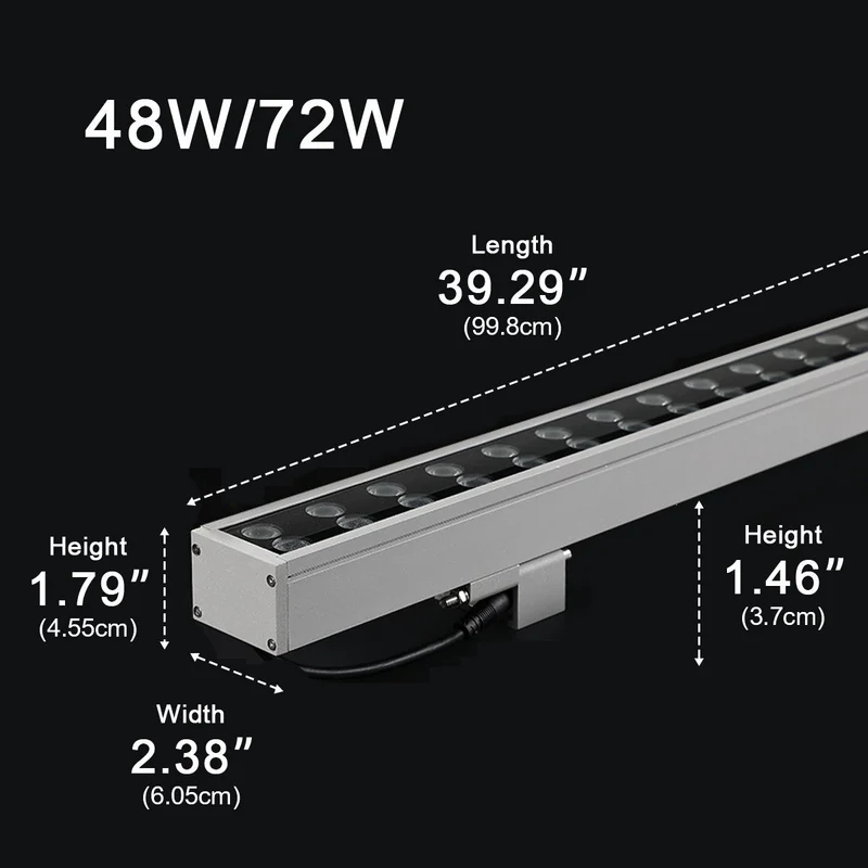 LED Wandbelijning 100cm 24V Dimbaar Buitenverlichting IP65 Waterdicht Aluminium Gevel Accent Tuinverlichting | Sansoti