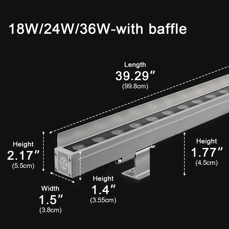 LED Wandbelijning 100cm 24V Dimbaar Buitenverlichting IP65 Waterdicht Aluminium Gevel Accent Tuinverlichting | Sansoti