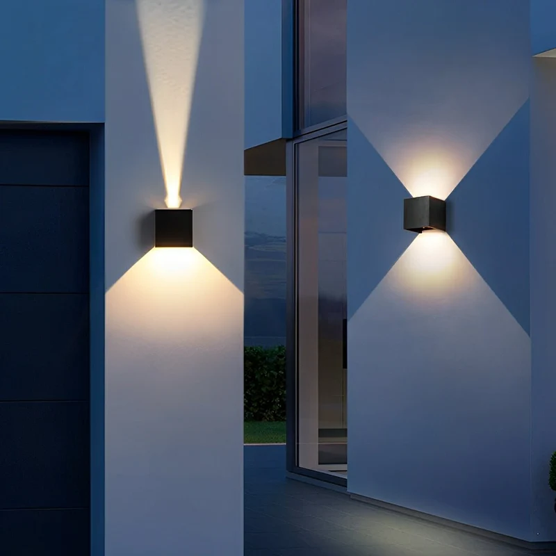 Buitenwandlamp LED Up & Down Zwart Wit Waterdicht Aluminium Gevel Verlichting Buiten Terras Tuin Entree | Sansoti