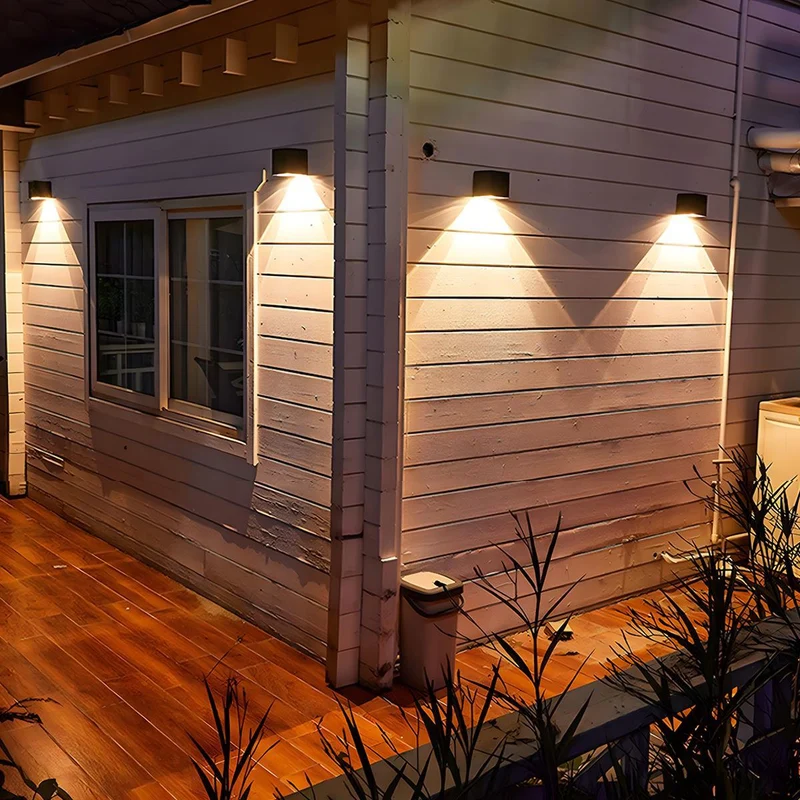 Buitenwandlamp LED Up & Down Zwart Wit Waterdicht Aluminium Gevel Verlichting Buiten Terras Tuin Entree | Sansoti