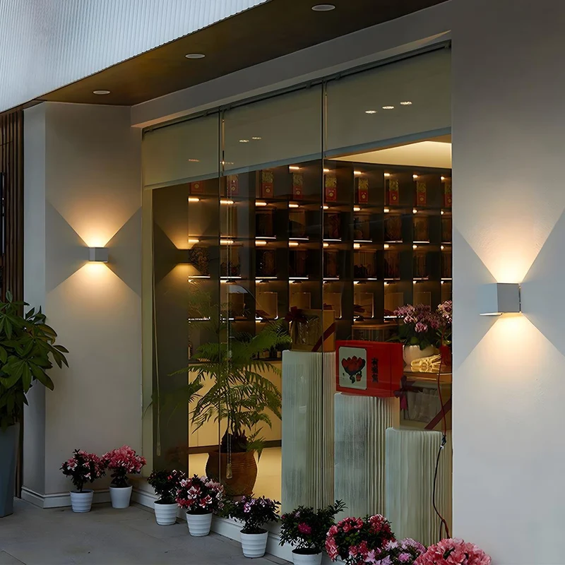 Buitenwandlamp LED Up & Down Zwart Wit Waterdicht Aluminium Gevel Verlichting Buiten Terras Tuin Entree | Sansoti