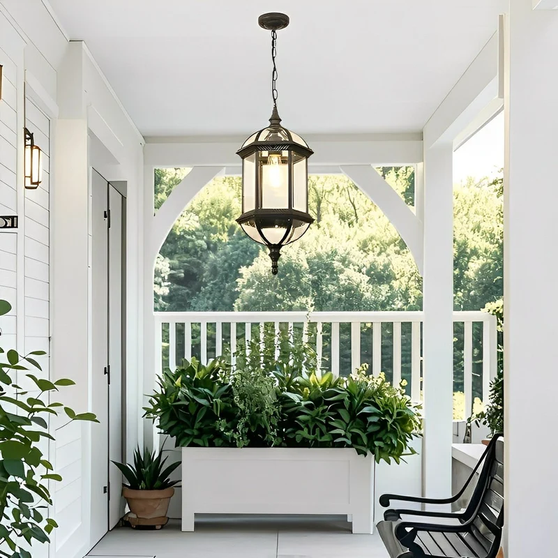 Hanglantaarn LED Buiten Cilinder Waterdicht IP56 Glas Aluminium Rustiek Sfeerverlichting Pergola Veranda Tuin | Sansoti