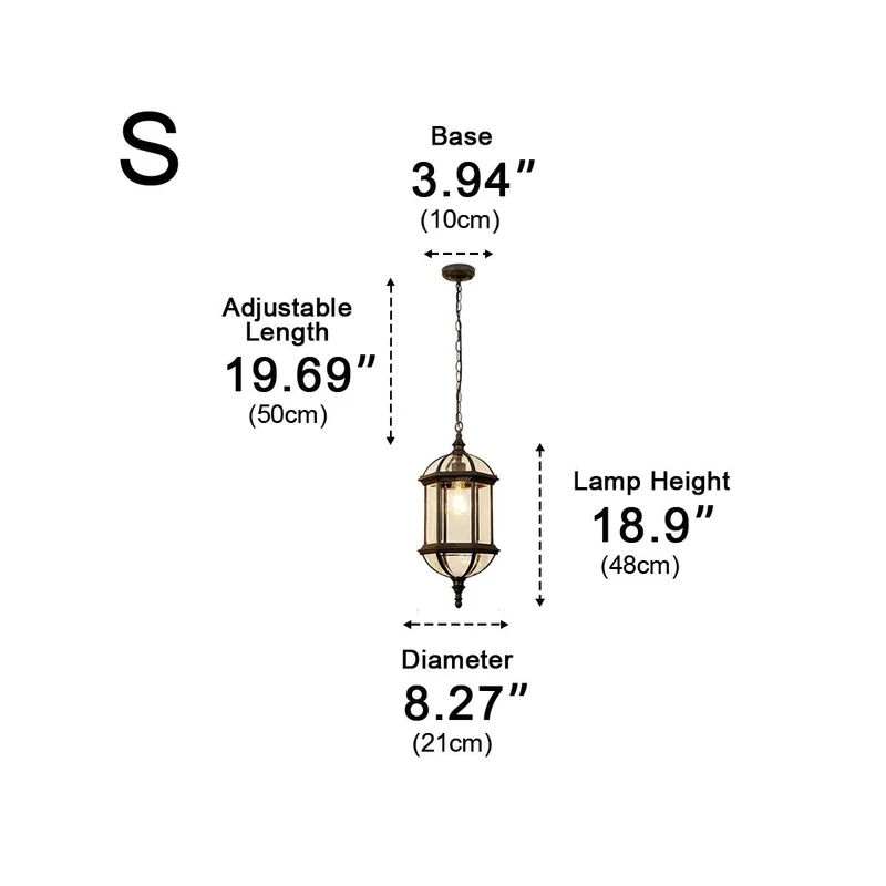 Hanglantaarn LED Buiten Cilinder Waterdicht IP56 Glas Aluminium Rustiek Sfeerverlichting Pergola Veranda Tuin | Sansoti