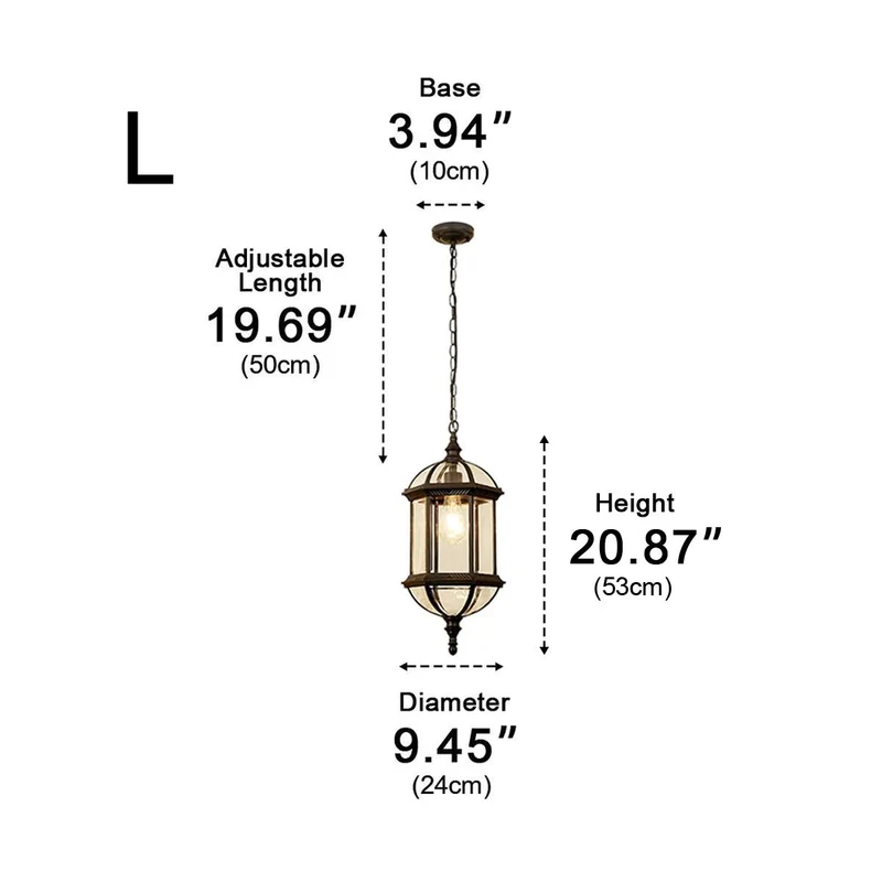 Hanglantaarn LED Buiten Cilinder Waterdicht IP56 Glas Aluminium Rustiek Sfeerverlichting Pergola Veranda Tuin | Sansoti