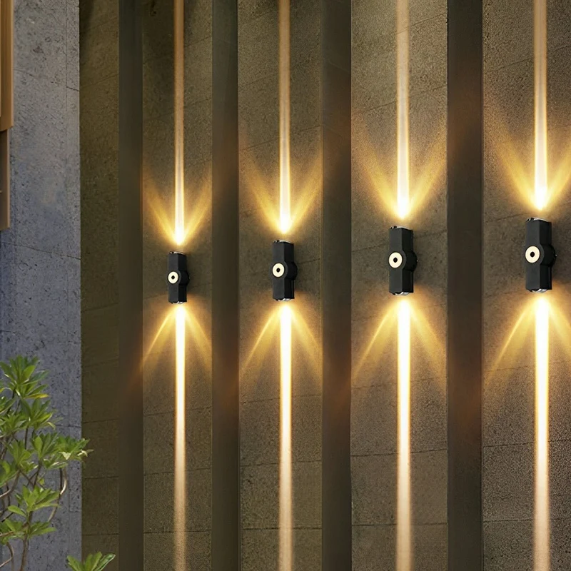 LED Buitenwandlamp Zwart Verstelbaar Meerdere Spots Waterdicht IP65 Tuinverlichting Moderne Gevellamp Buitenverlichting | Sansoti