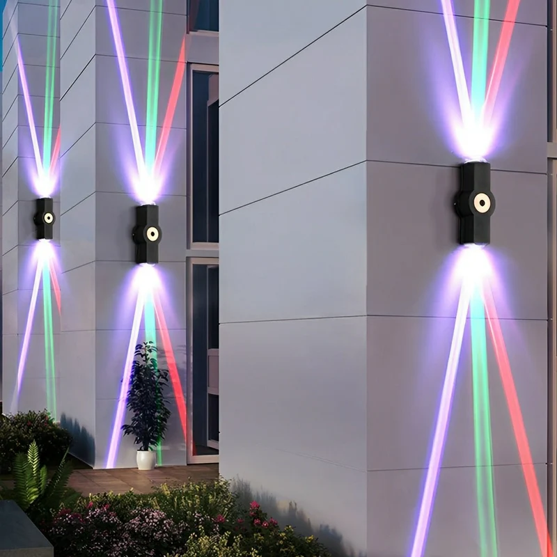 LED Buitenwandlamp Zwart Verstelbaar Meerdere Spots Waterdicht IP65 Tuinverlichting Moderne Gevellamp Buitenverlichting | Sansoti