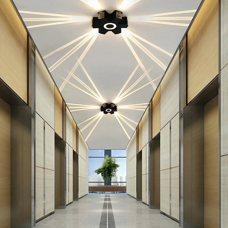 LED Buitenwandlamp Zwart Verstelbaar Meerdere Spots Waterdicht IP65 Tuinverlichting Moderne Gevellamp Buitenverlichting | Sansoti