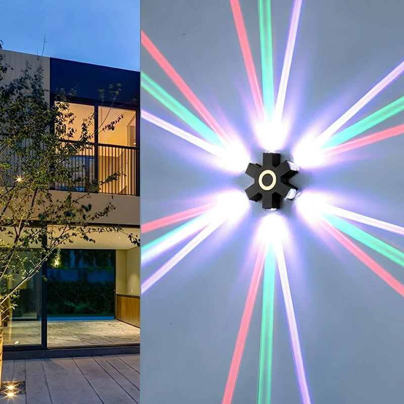 LED Buitenwandlamp Zwart Verstelbaar Meerdere Spots Waterdicht IP65 Tuinverlichting Moderne Gevellamp Buitenverlichting | Sansoti