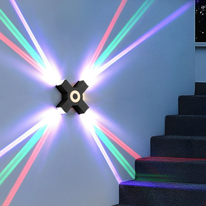 LED Buitenwandlamp Zwart Verstelbaar Meerdere Spots Waterdicht IP65 Tuinverlichting Moderne Gevellamp Buitenverlichting | Sansoti