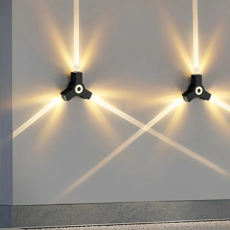 LED Buitenwandlamp Zwart Verstelbaar Meerdere Spots Waterdicht IP65 Tuinverlichting Moderne Gevellamp Buitenverlichting | Sansoti