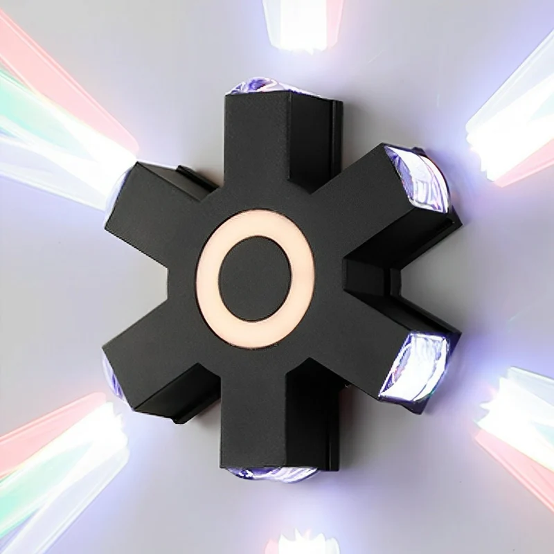LED Buitenwandlamp Zwart Verstelbaar Meerdere Spots Waterdicht IP65 Tuinverlichting Moderne Gevellamp Buitenverlichting | Sansoti