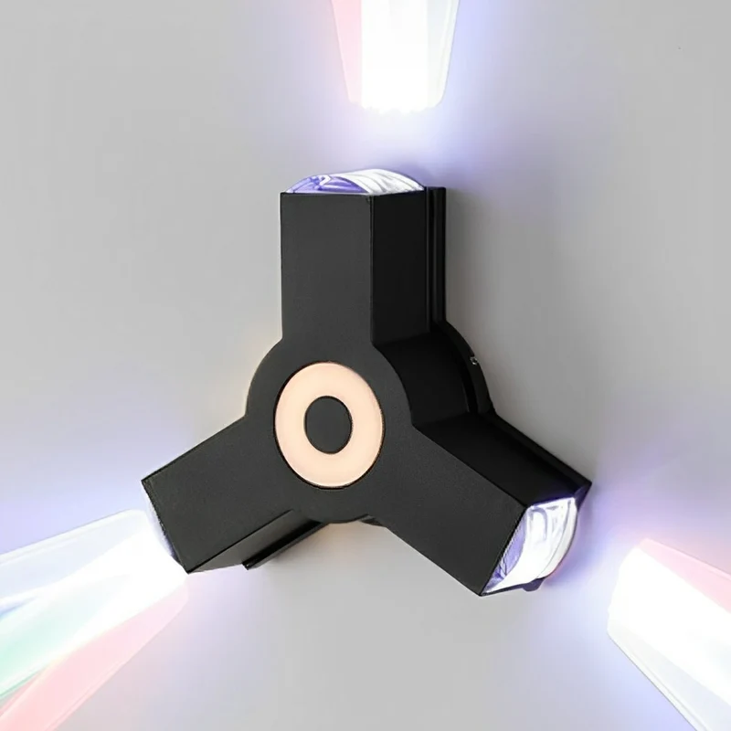 LED Buitenwandlamp Zwart Verstelbaar Meerdere Spots Waterdicht IP65 Tuinverlichting Moderne Gevellamp Buitenverlichting | Sansoti