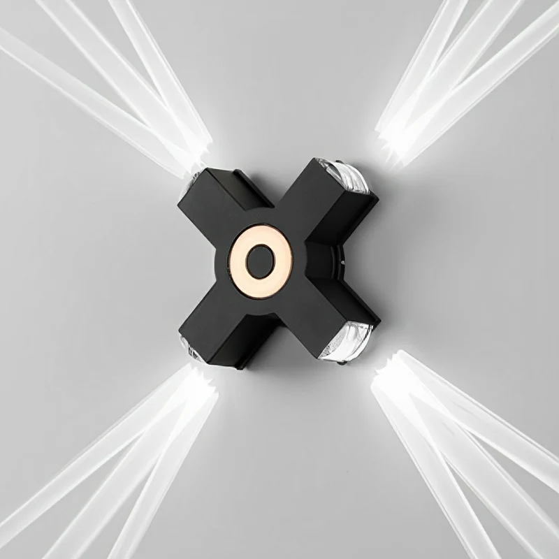 LED Buitenwandlamp Zwart Verstelbaar Meerdere Spots Waterdicht IP65 Tuinverlichting Moderne Gevellamp Buitenverlichting | Sansoti