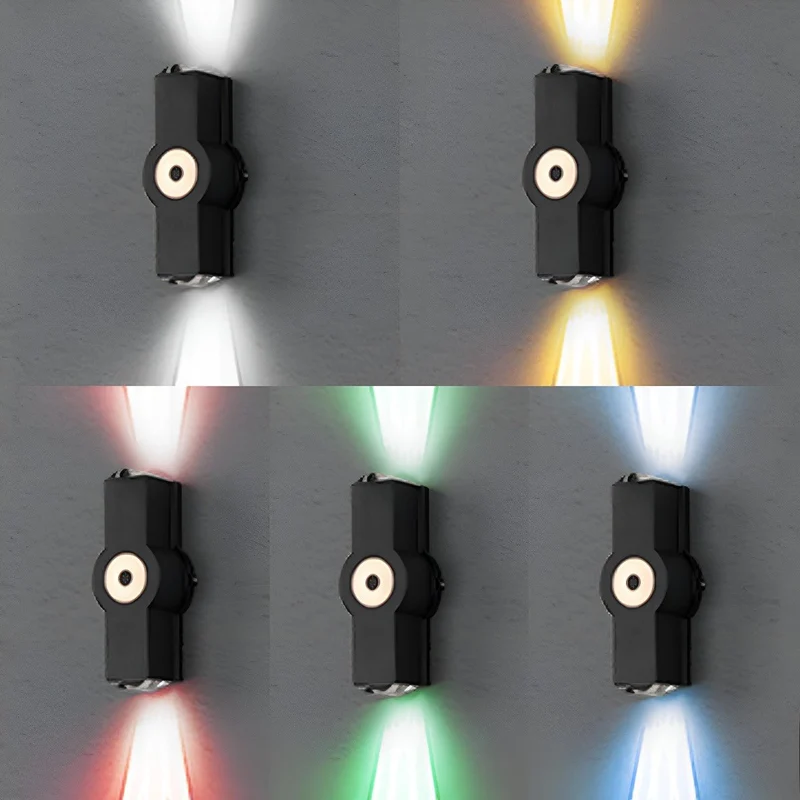 LED Buitenwandlamp Zwart Verstelbaar Meerdere Spots Waterdicht IP65 Tuinverlichting Moderne Gevellamp Buitenverlichting | Sansoti