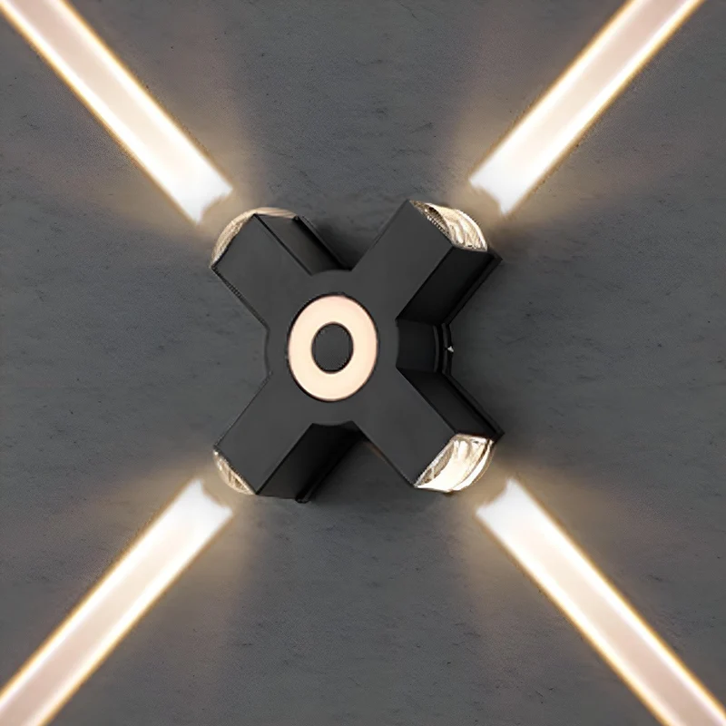 LED Buitenwandlamp Zwart Verstelbaar Meerdere Spots Waterdicht IP65 Tuinverlichting Moderne Gevellamp Buitenverlichting | Sansoti
