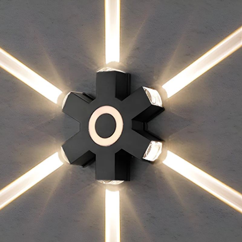 LED Buitenwandlamp Zwart Verstelbaar Meerdere Spots Waterdicht IP65 Tuinverlichting Moderne Gevellamp Buitenverlichting | Sansoti